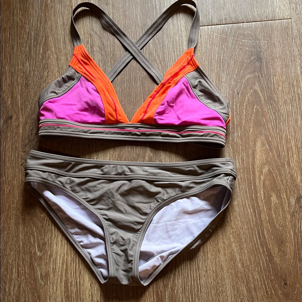 Prana Pink and Orange Bikini Set